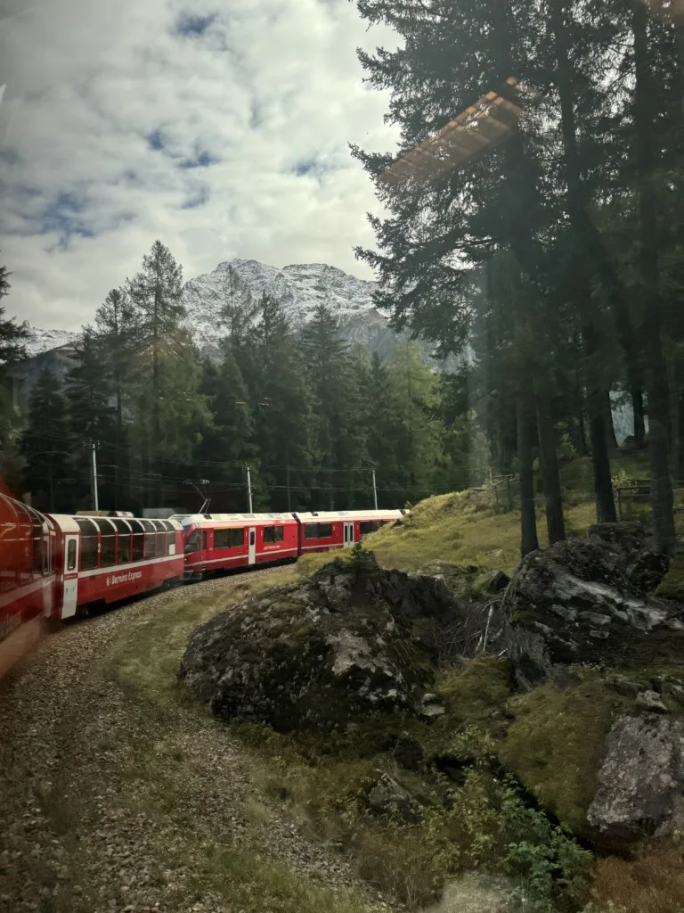 bernina express train driving