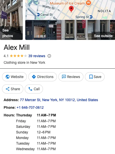 Alex Mill (SoHo)  