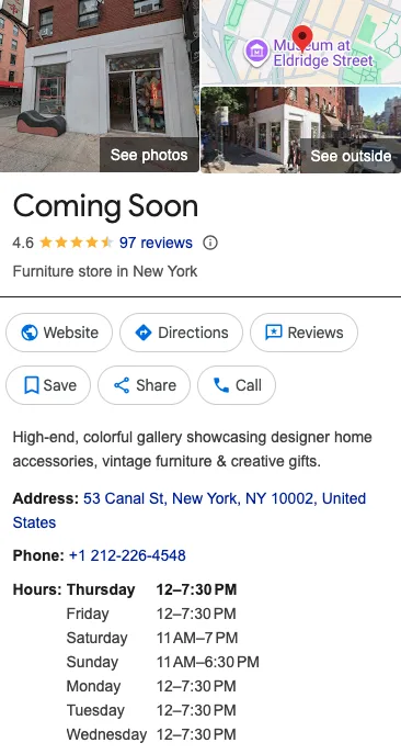 Coming Soon (Lower East Side) 