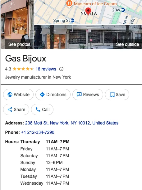 Gas Bijoux (Nolita) 