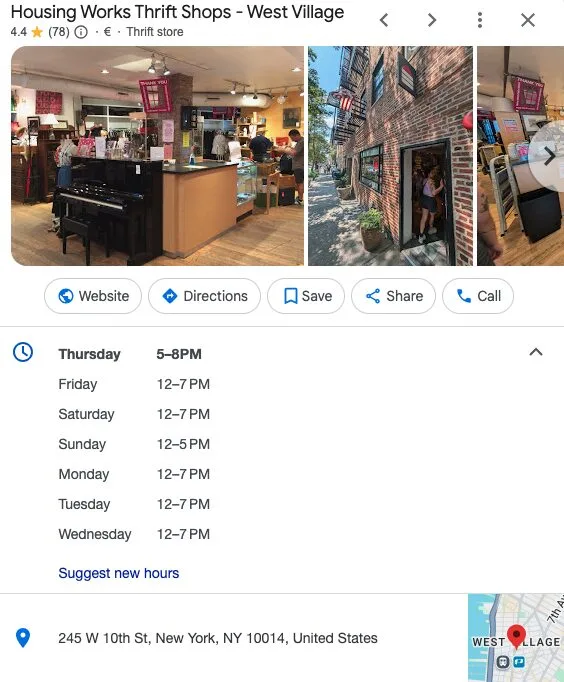 Housing Works Thrift new york