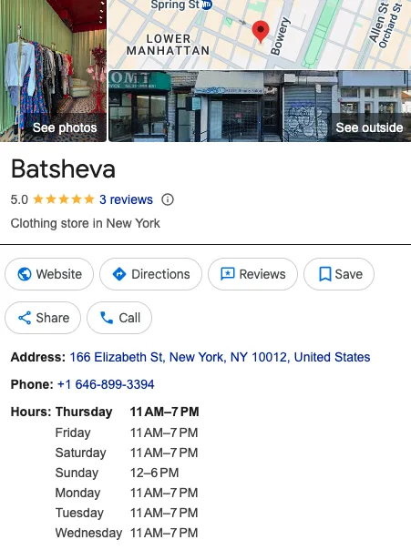 Batsheva (Nolita) 